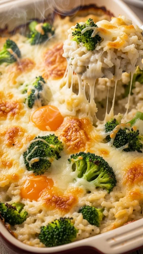 Three-Cheese Broccoli Rice Bake