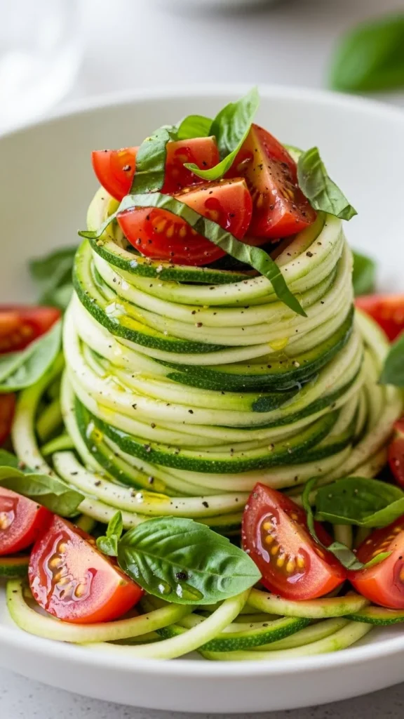 Tomato Basil Zoodle Bowl