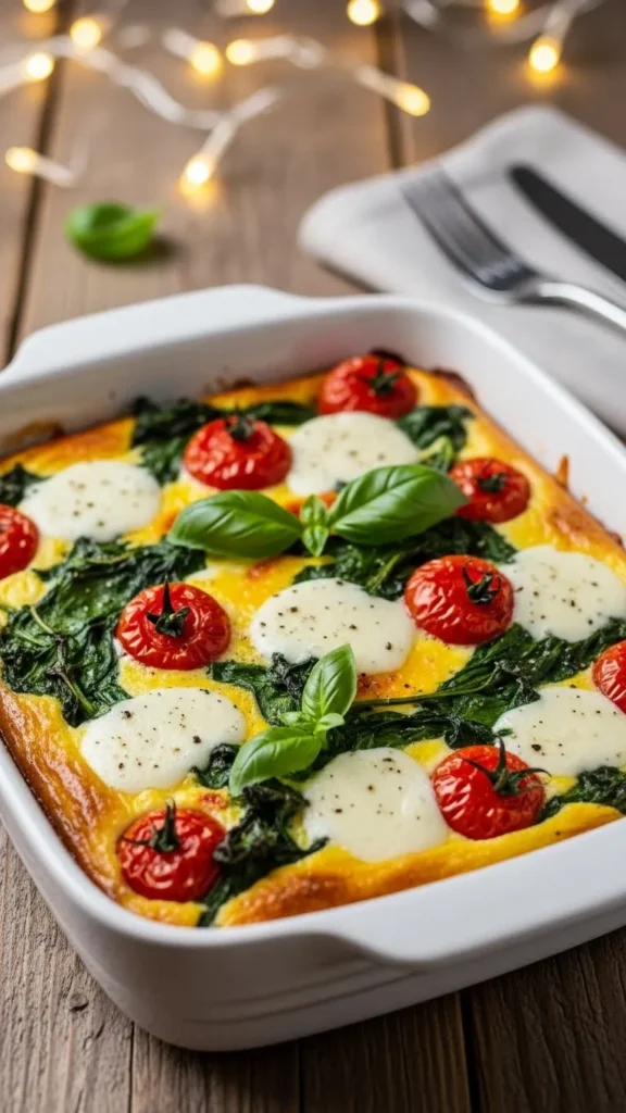 Tomato, Spinach & Mozzarella Casserole