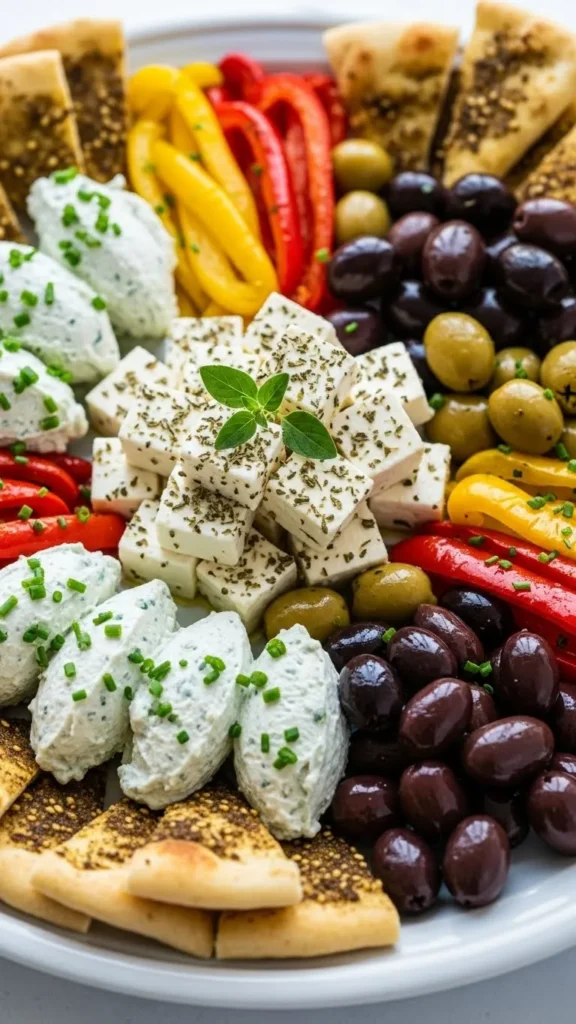 Triple-Cheese Mediterranean Board