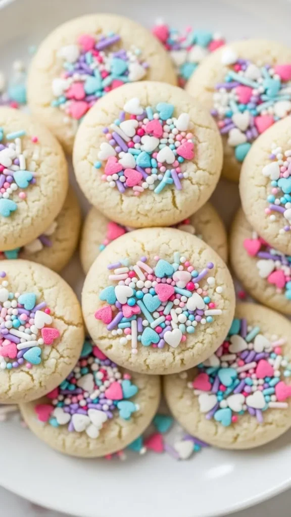 Valentine Sprinkle Meltaway Cookies