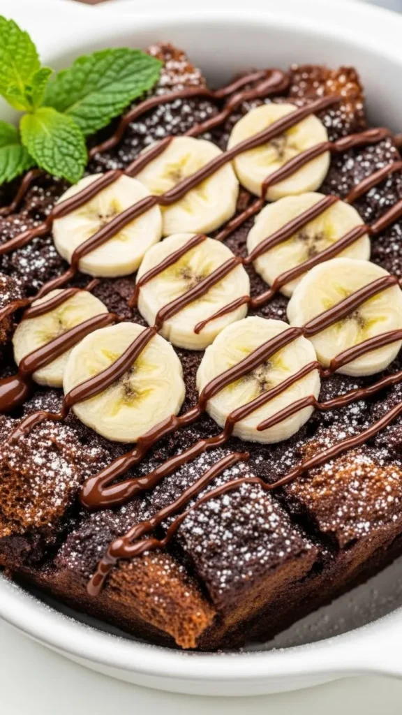 Vegan Chocolate Banana Bread Pudding