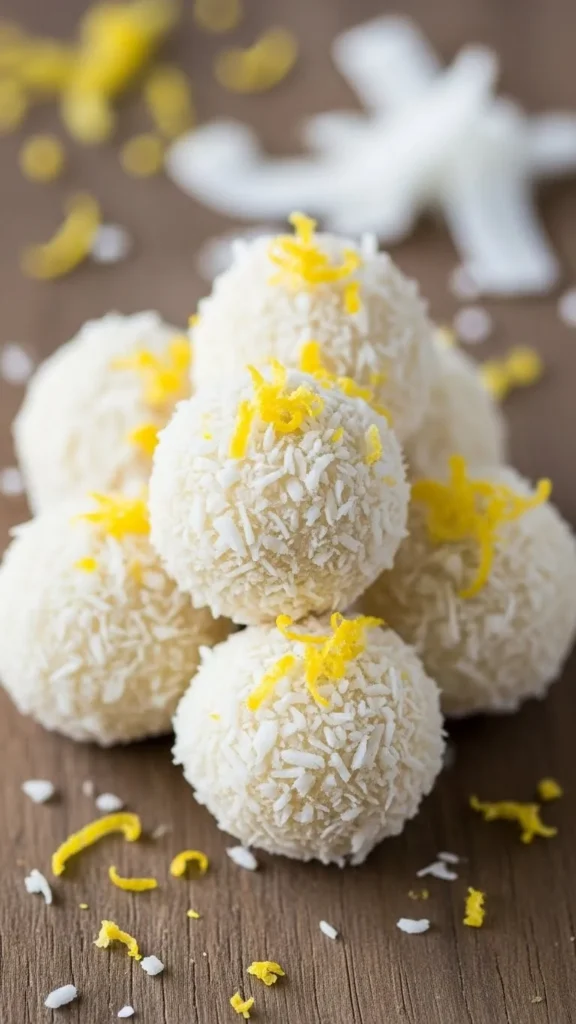 Vegan Lemon Coconut Snowballs