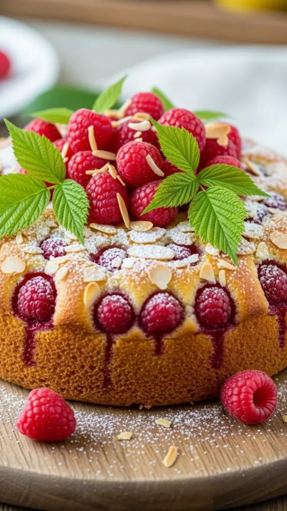 Vegan Raspberry Almond Cake