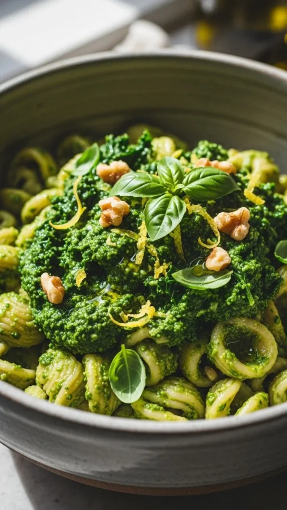 Vegan Winter Pesto Pasta