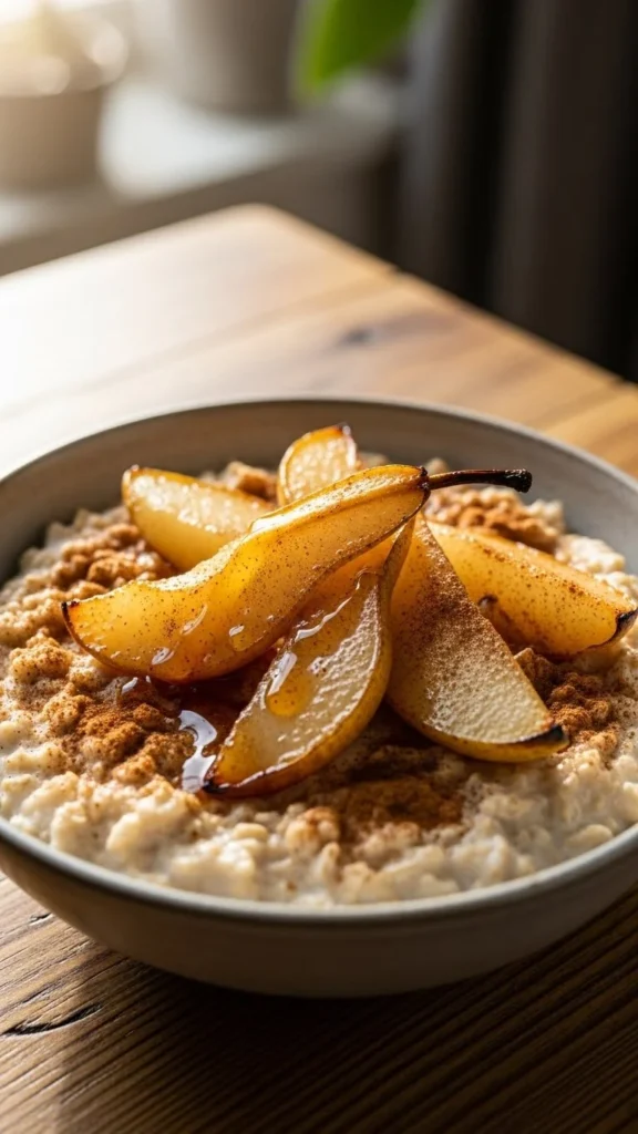Warm Cinnamon Pear Oatmeal