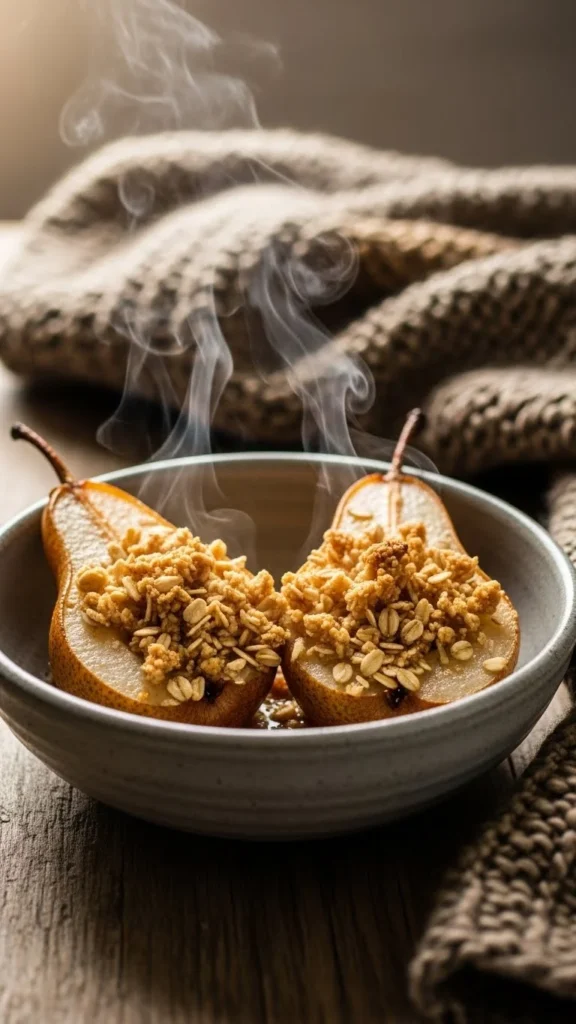 Warm Pear Cinnamon Crumble Bowl