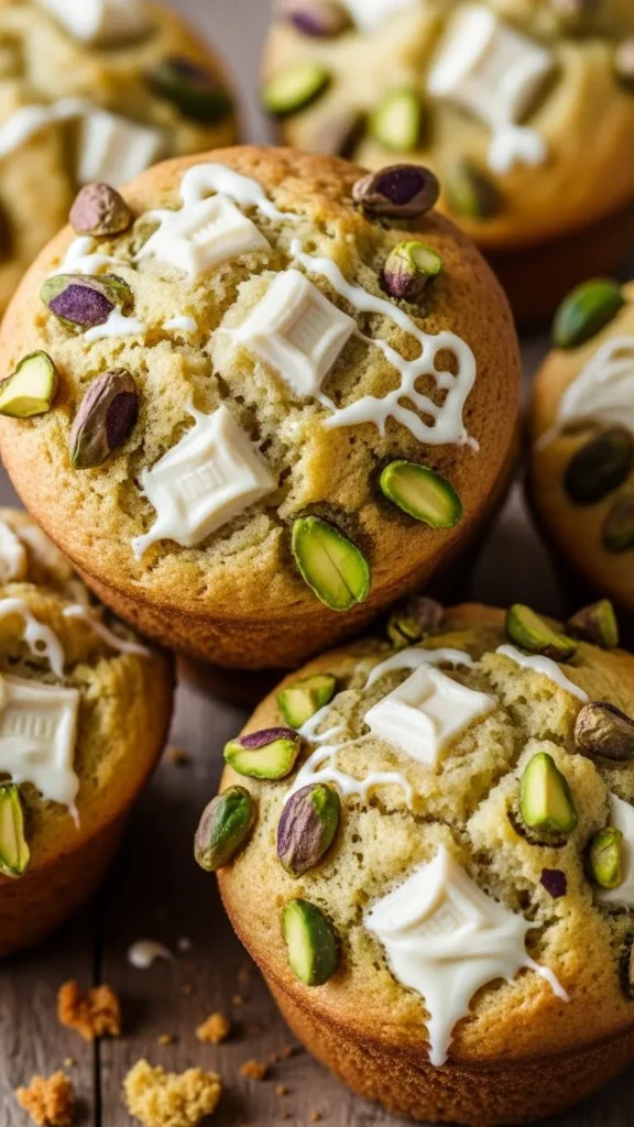 White Chocolate Pistachio Muffins