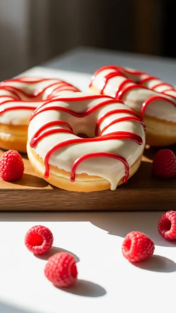 White Chocolate Raspberry Donuts