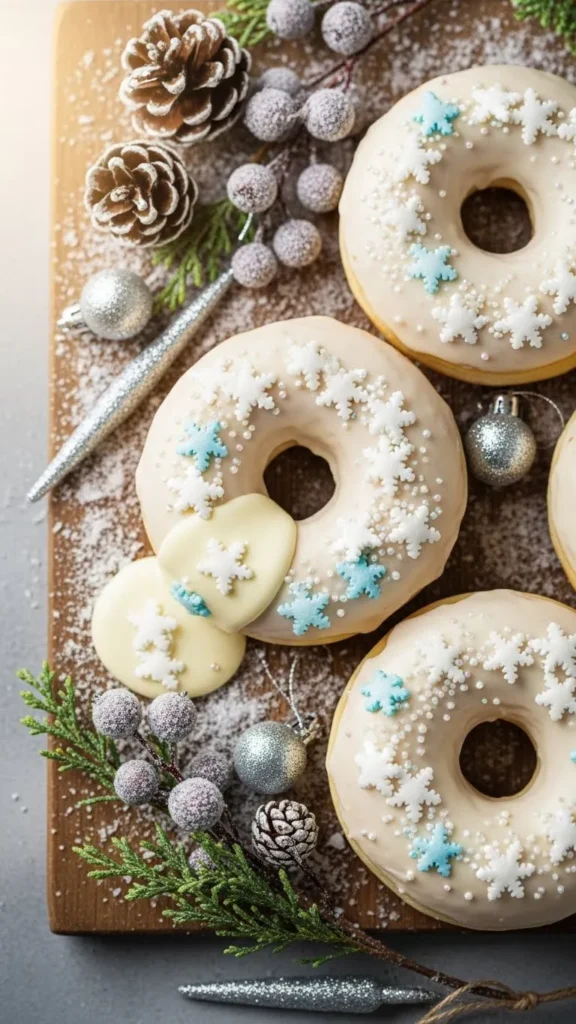 White Chocolate Snowflake Donuts