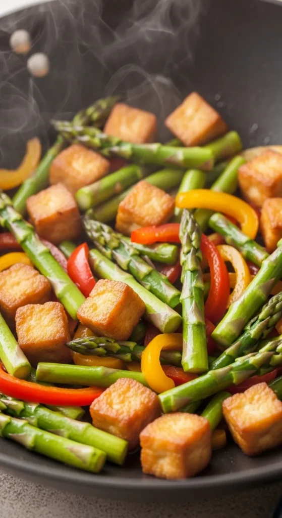 Asparagus Stir-Fry With Crispy Tofu