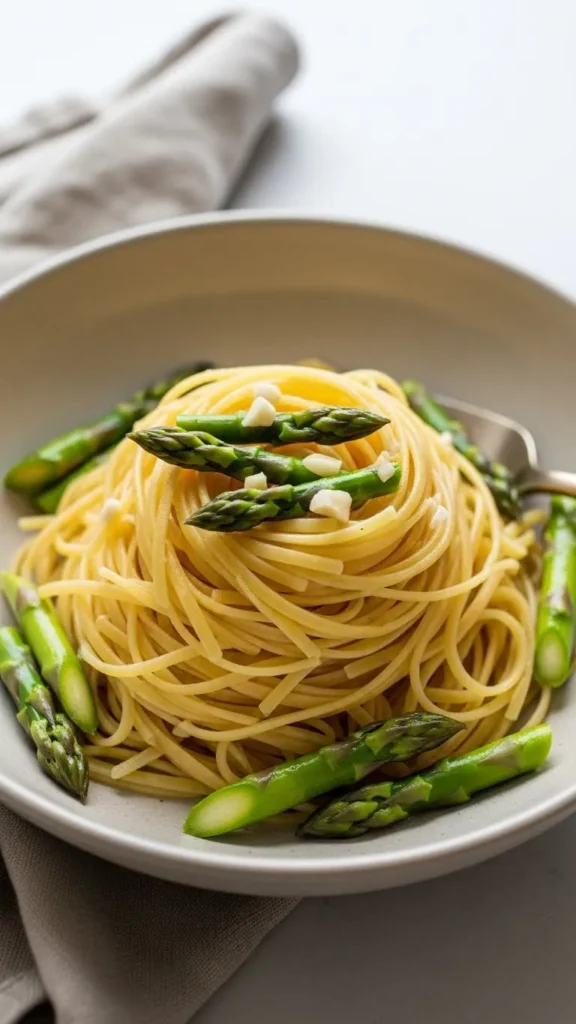 Asparagus and Garlic Linguine