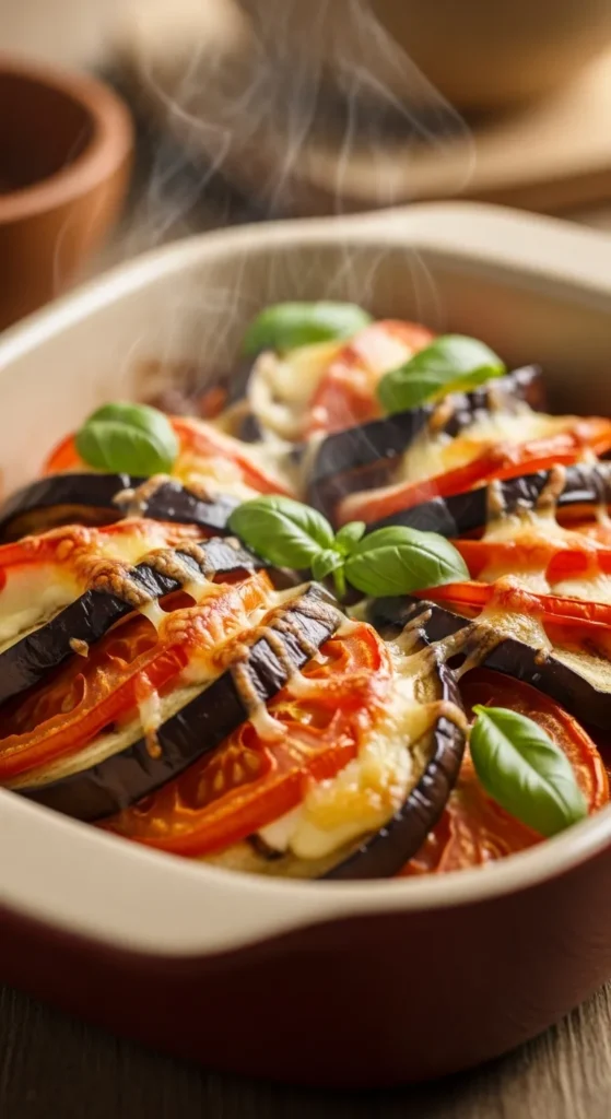 Baked Eggplant and Tomato Slices
