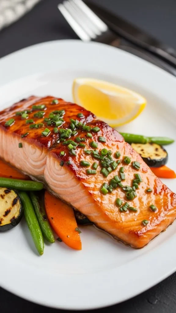 Baked Salmon with Mustard Glaze