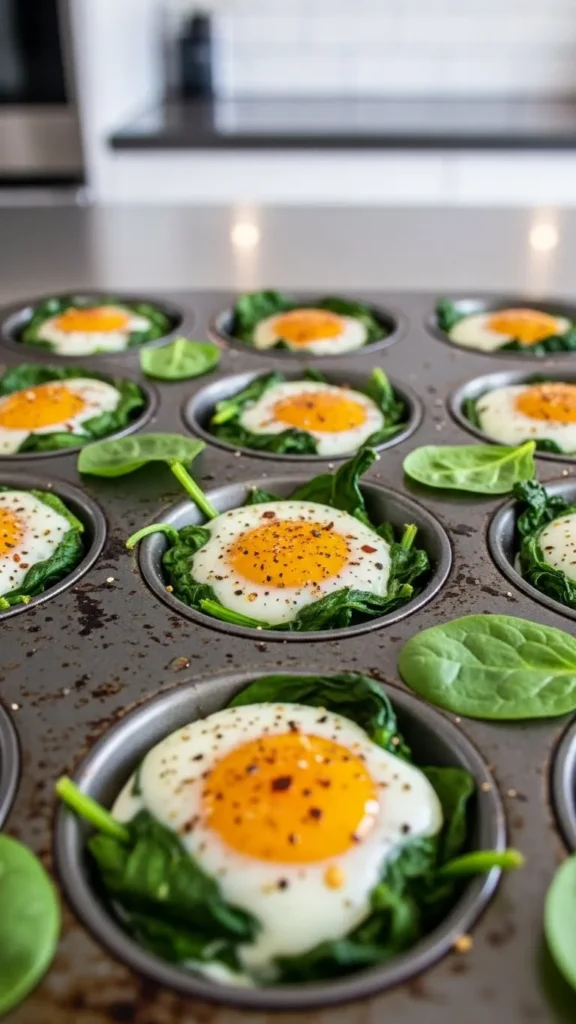 Baked Spinach Egg Cups