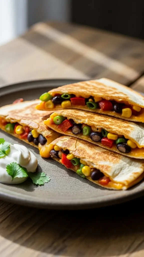 Bean and Veggie Quesadilla