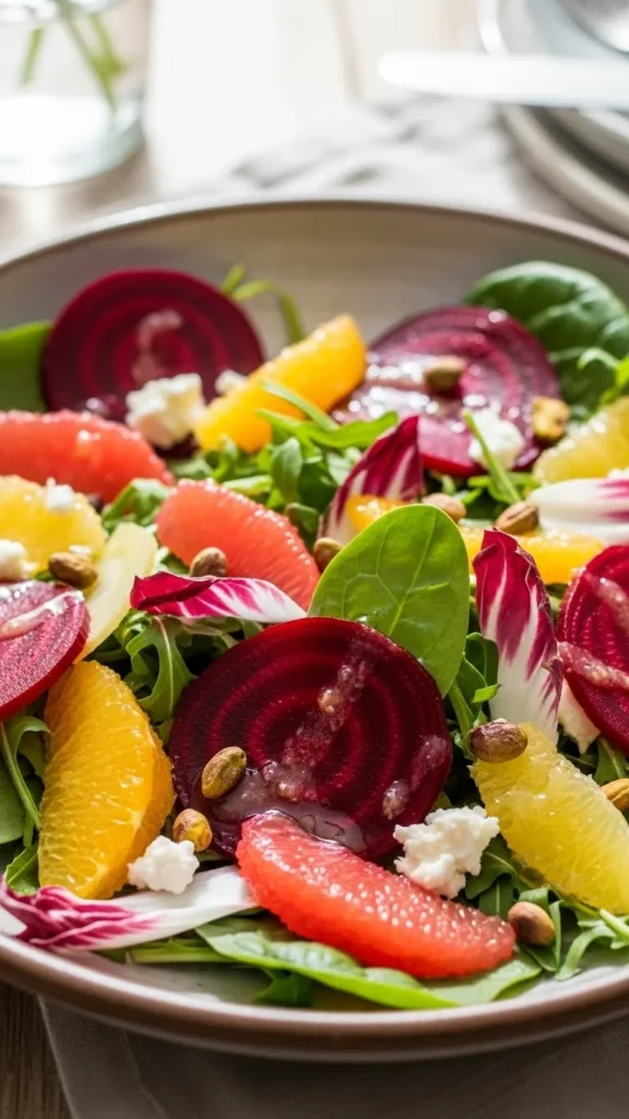 Beet Citrus Leaf Salad