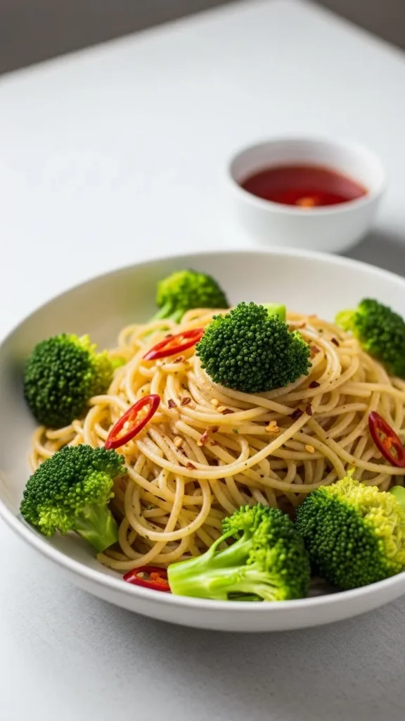 Broccoli and Chili Flake Spaghetti