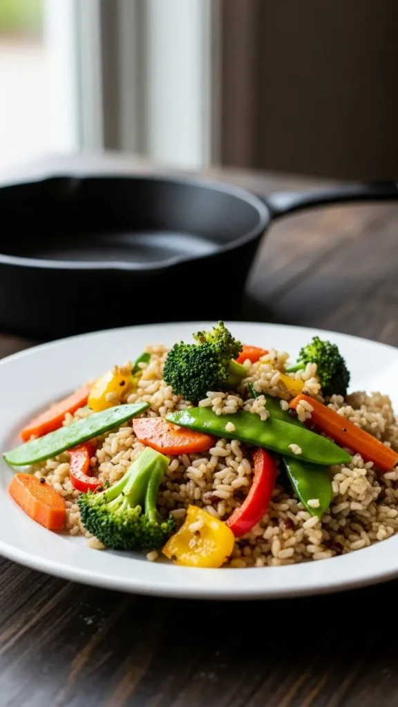 Brown Rice and Veggie Stir Plate