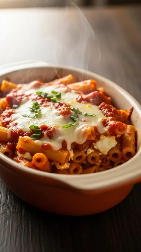 Cheesy Baked Ziti for Two