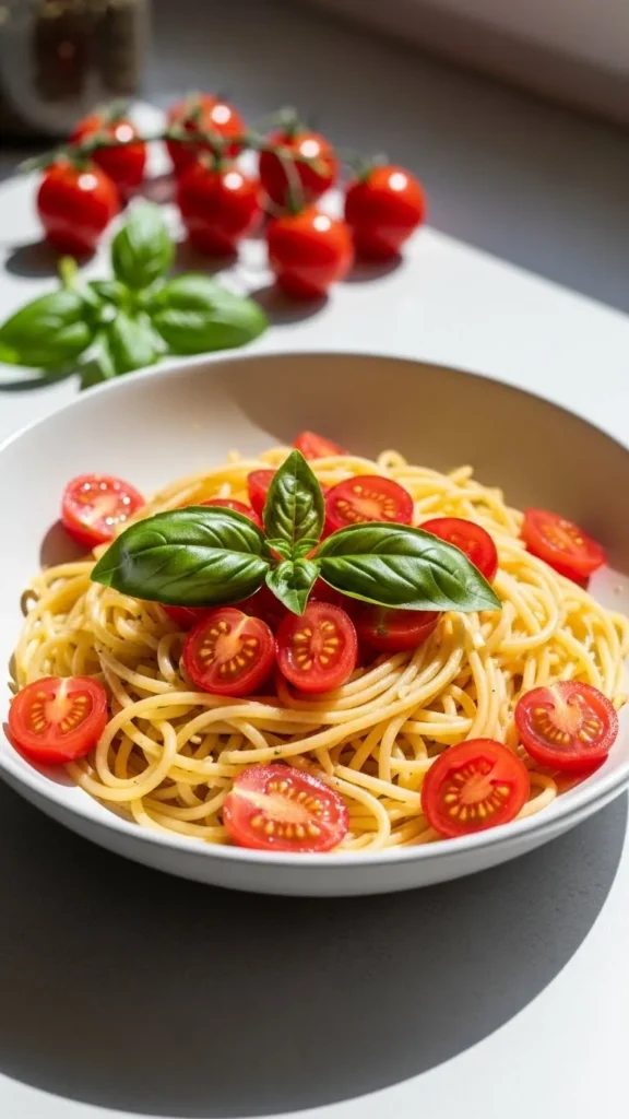 Cherry Tomato Basil Spaghetti