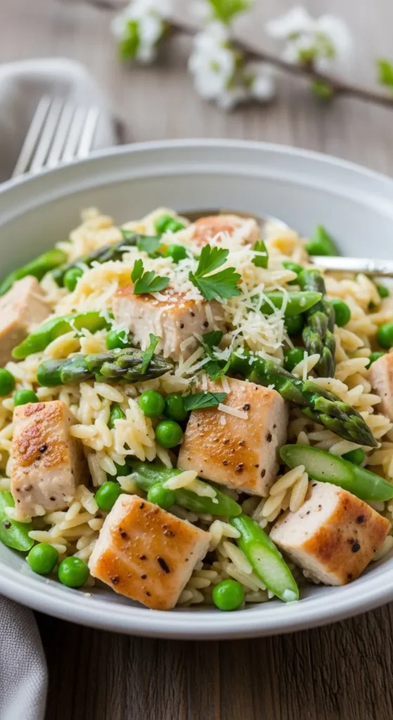 Chicken Alfredo Orzo