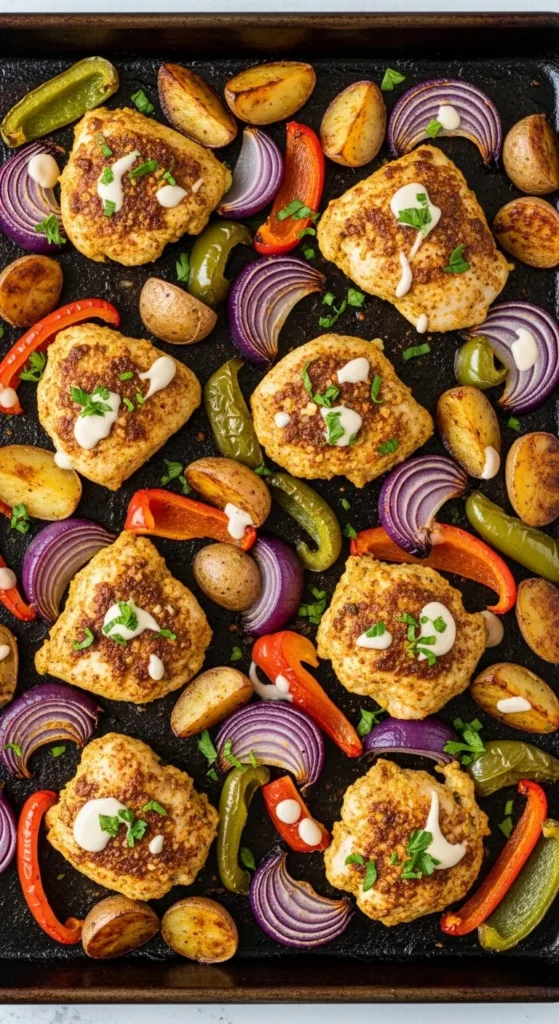 Chicken Shawarma-Style Tray Bake