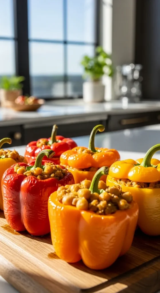 Chickpea Stuffed Bell Peppers