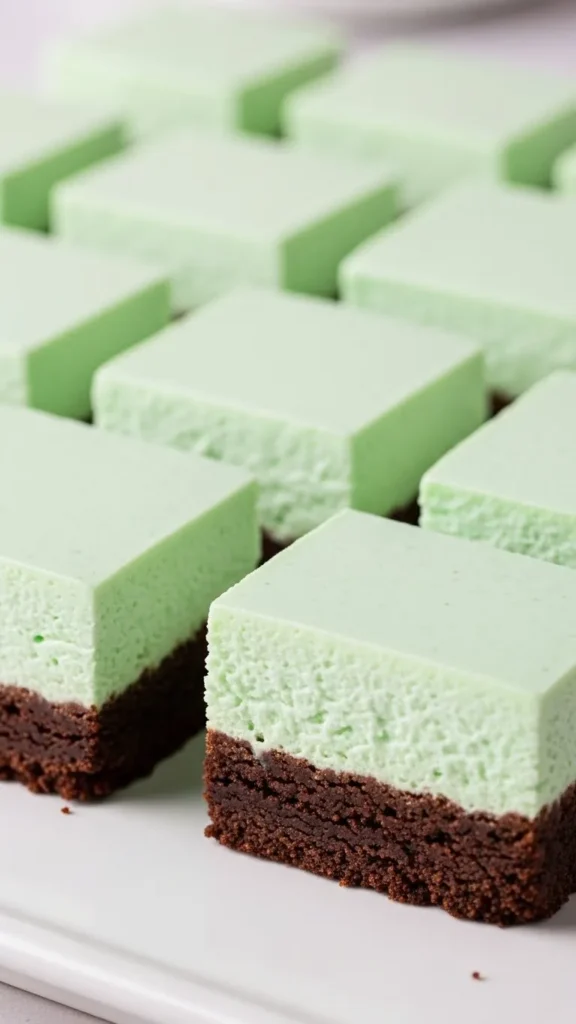 Chocolate Mint Cheesecake Bars
