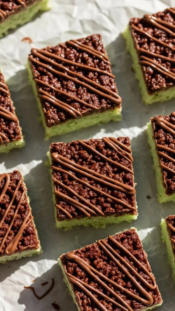 Chocolate Mint Rice Treats