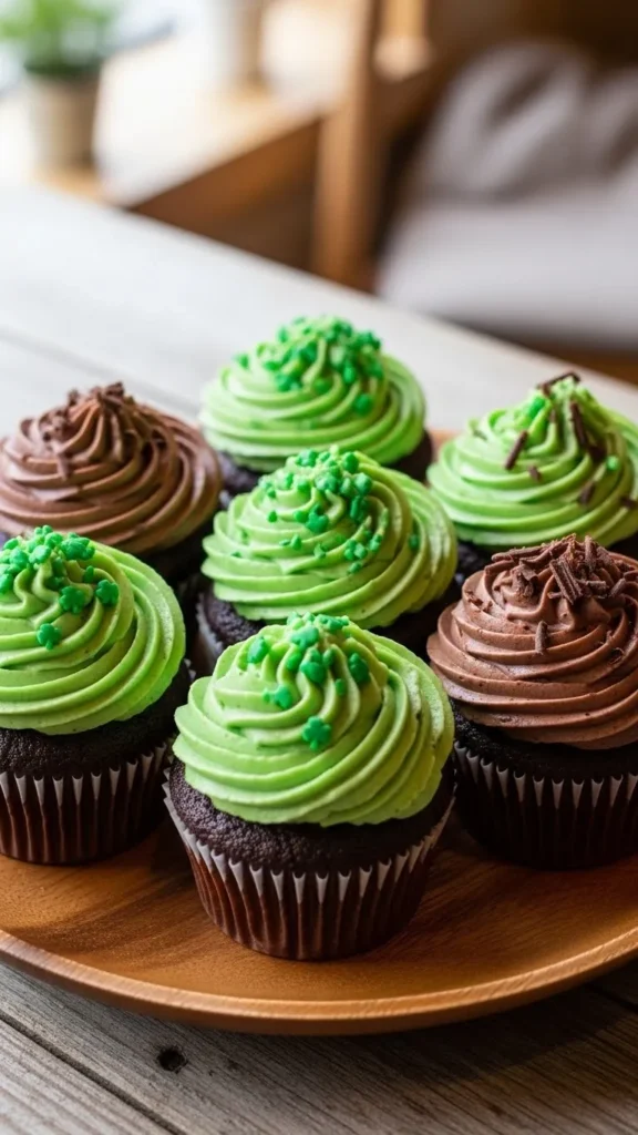 Chocolate Mint Swirl Cupcakes