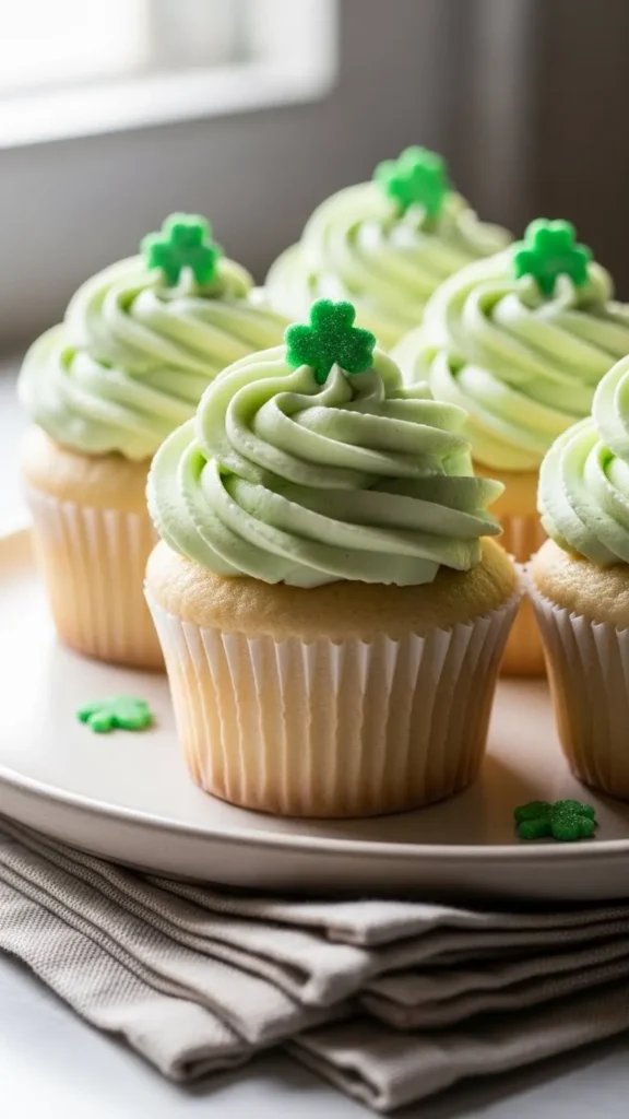 Classic Green Vanilla Cupcakes