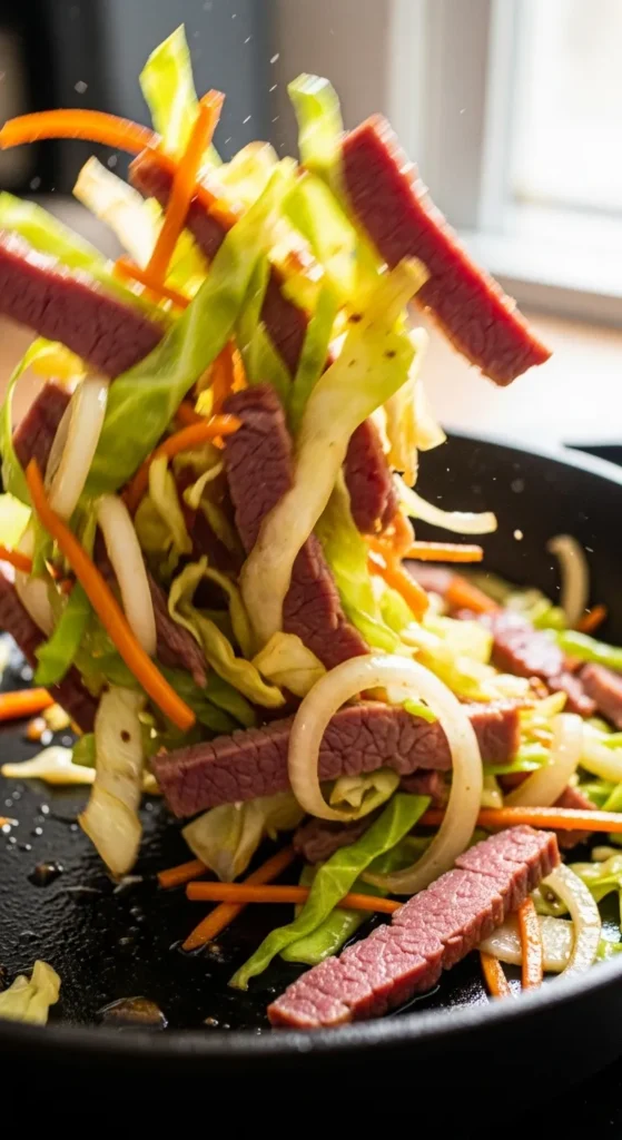 Corned Beef Cabbage Stir Fry