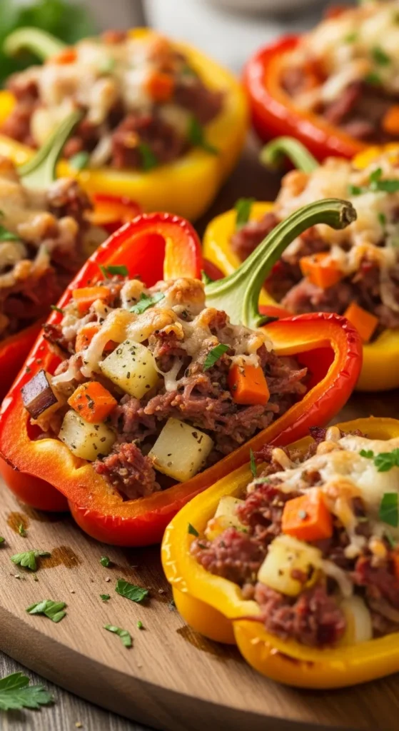 Corned Beef Stuffed Peppers