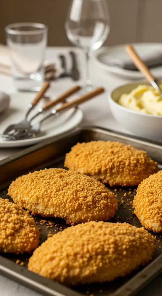 Crispy Oven Baked Chicken Cutlets