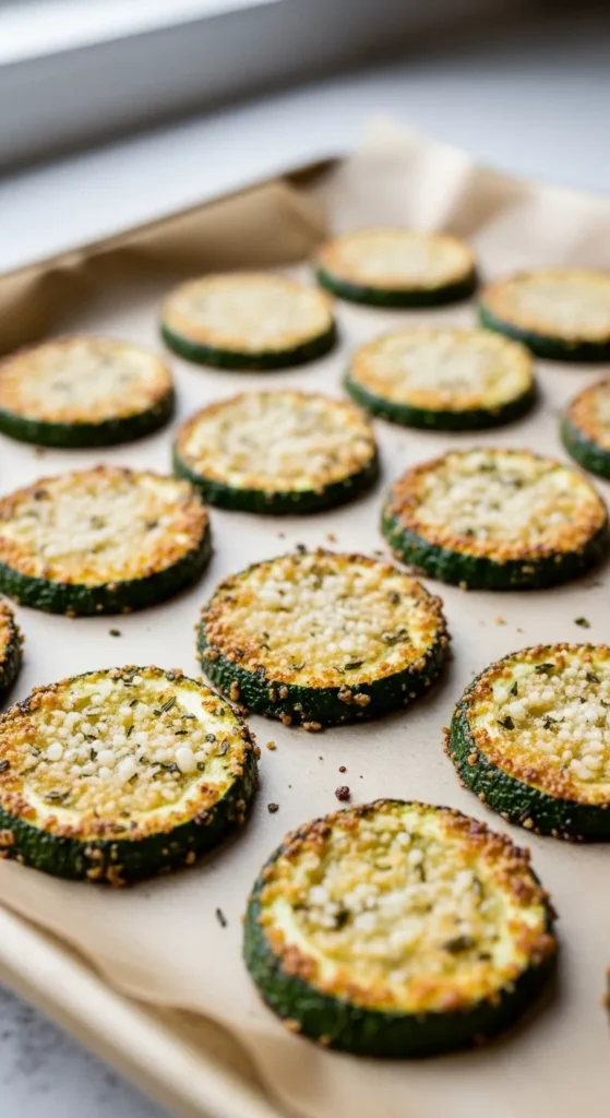 Crispy Parmesan Zucchini Coins