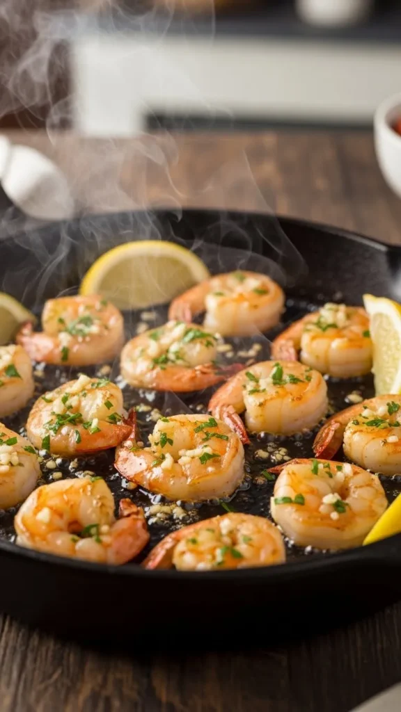 Garlic Butter Shrimp Skillet