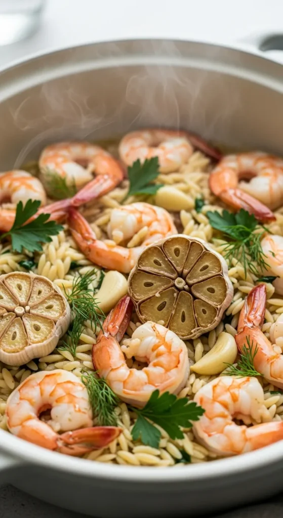 Garlic Shrimp Orzo