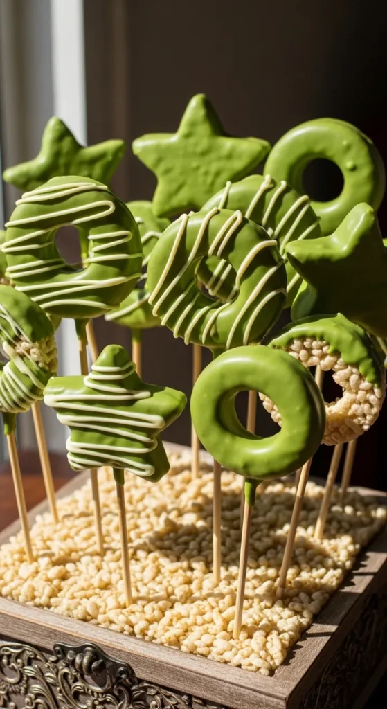 Green Candy Rice Krispie Pops