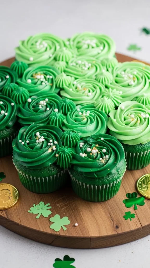 Green Ombre Cupcake Cake