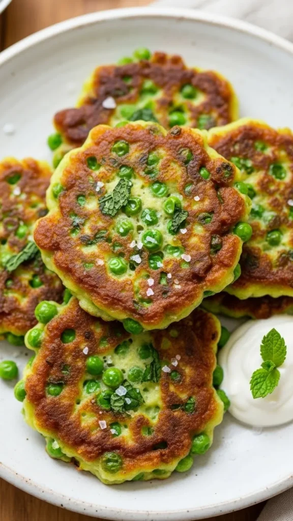 Green Pea and Mint Fritters