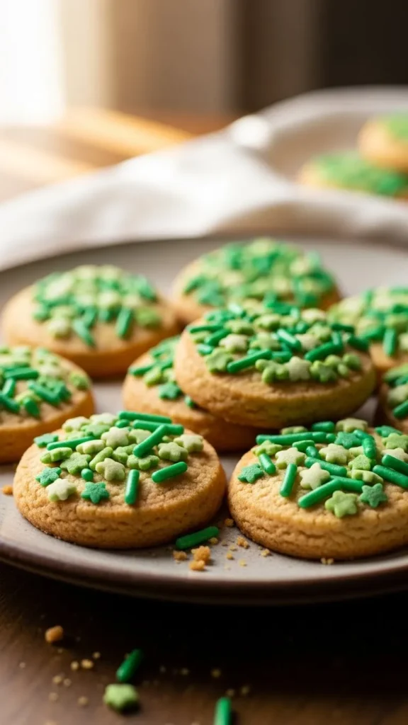 Green Sprinkle Butter Cookies