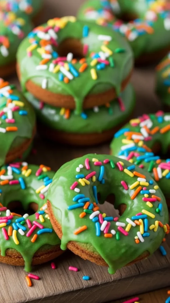 Green Sprinkle Donuts