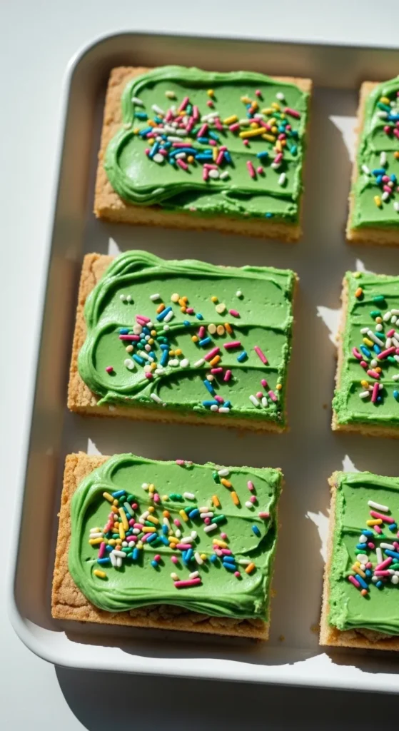 Green Sprinkle Sugar Cookie Bars