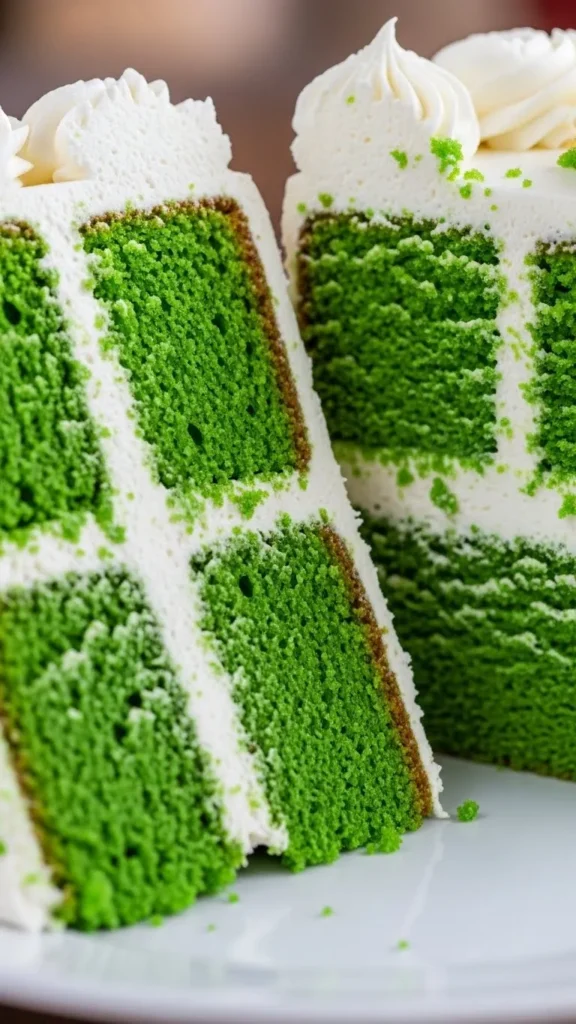 Green Velvet Cake Slices