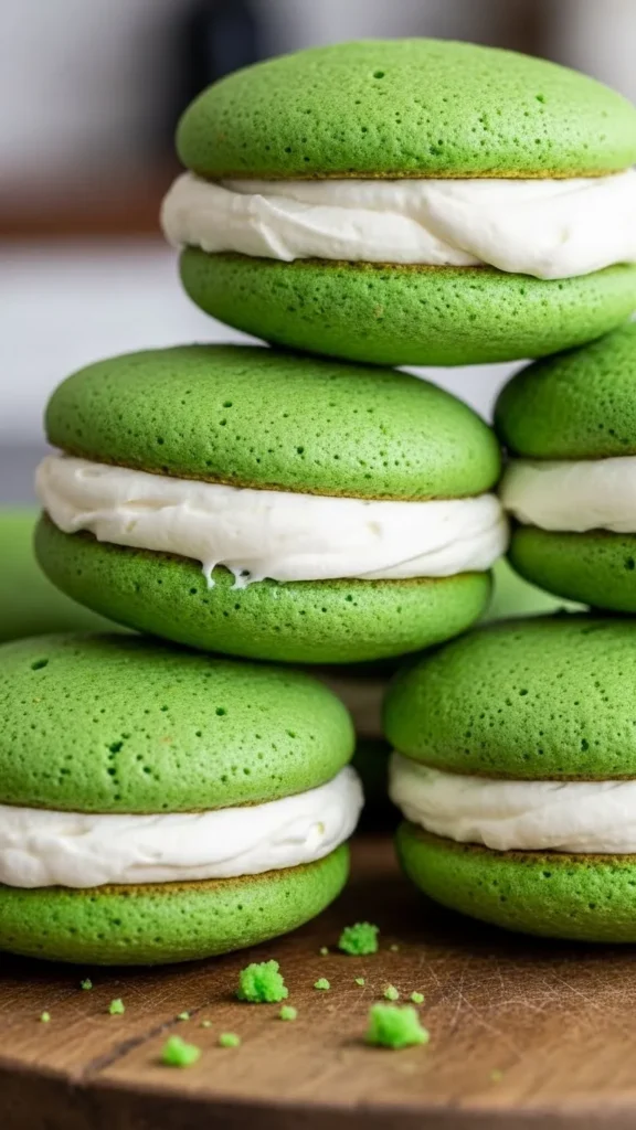 Green Velvet Whoopie Pies