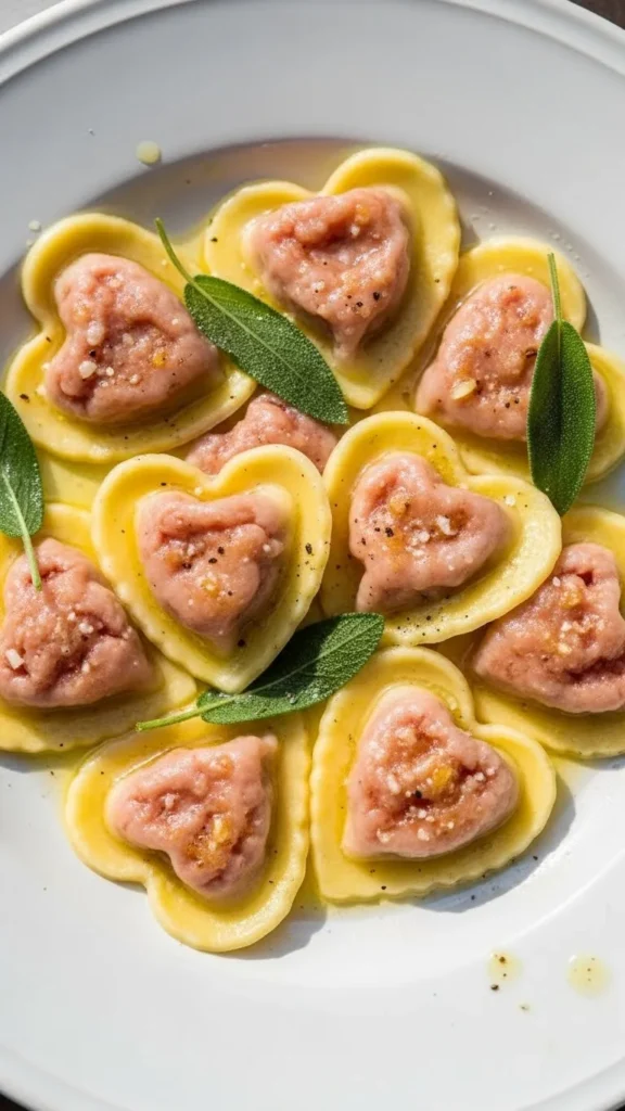 Heart Ravioli with Butter Sauce