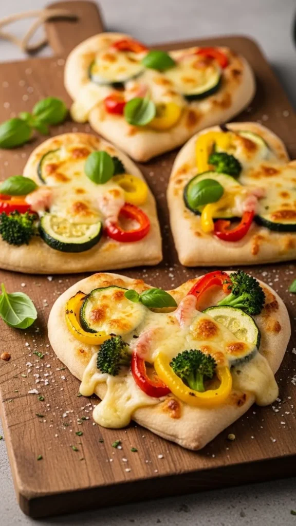 Heart-Shaped Stuffed Flatbreads