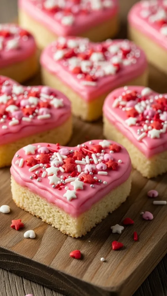 Heart-Shaped Sugar Cookie Bars