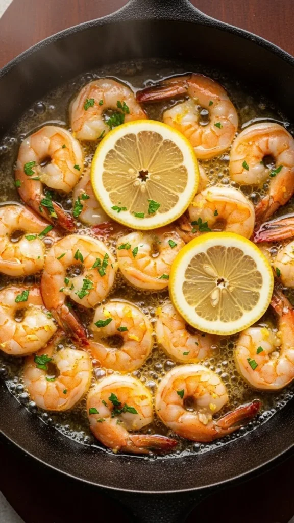 Lemon Butter Shrimp Skillet